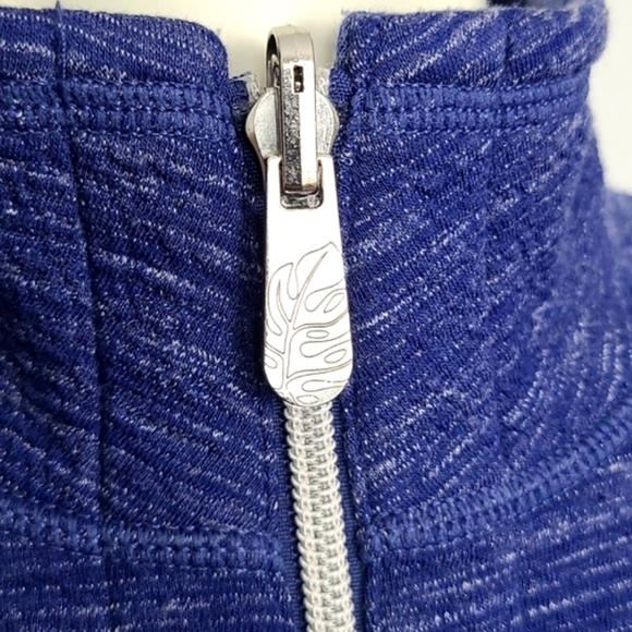 Tommy Bahama Reversible Heathered Blue Stretch Mid Zip Cotton Blend Size Small - Picture 5 of 10